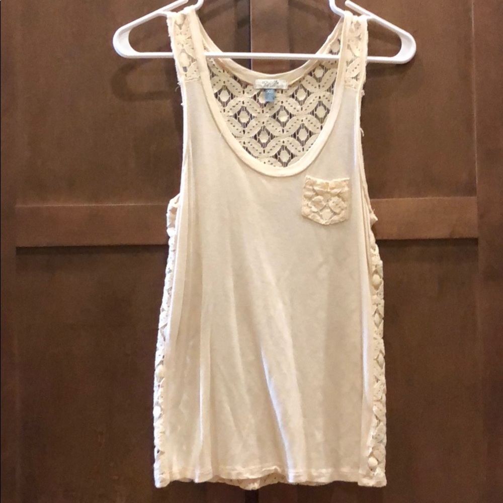 Lace back tank top